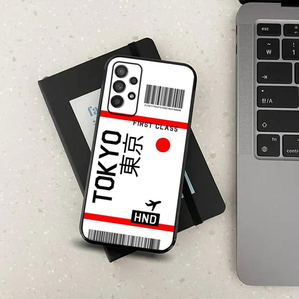 

White Boarding Pass Plane Ticket Phone Case For Samsung Galaxy A13,A21s,A22,A31,A32,A52,A53,A71,A80,A91 Soft Black Cover Samsung a31