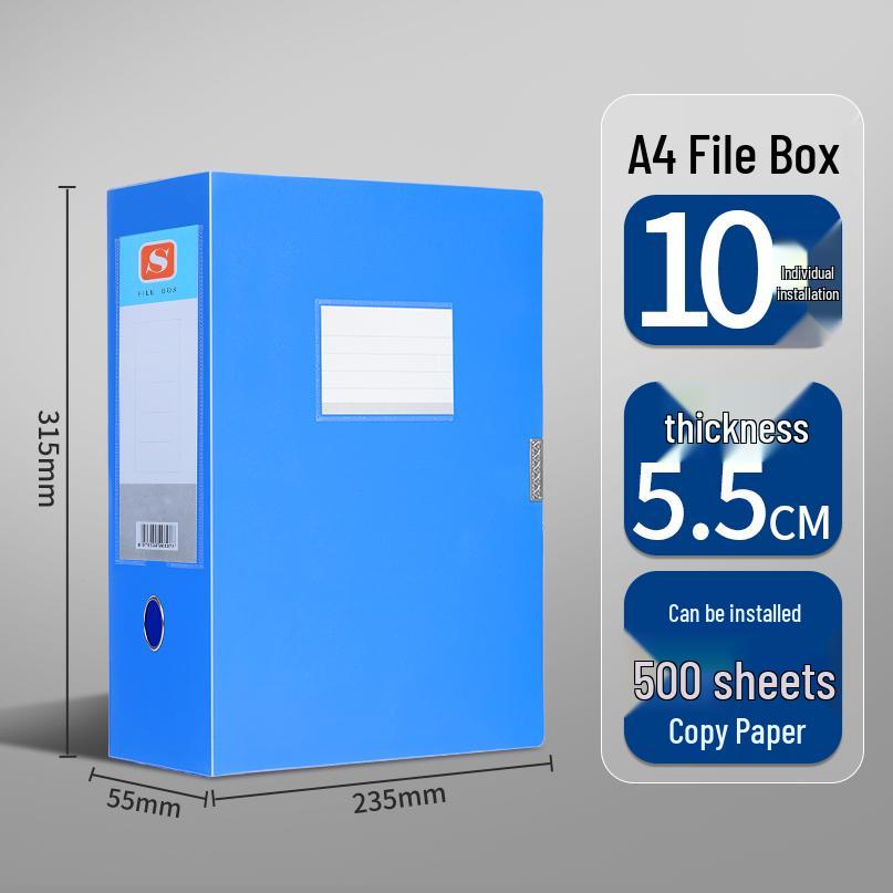 Large A4 Plastic Document Archive Box: 10x15cm, 75mm Thick, High Capacity Storage