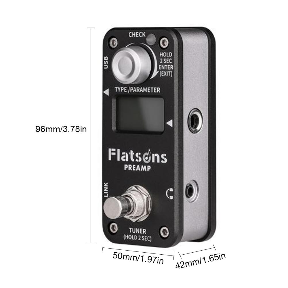 FLATSONS Multifunctional Preamp Effector Guitar Effect Pedal Processor Universal Guitar Bass Effectors Stringed