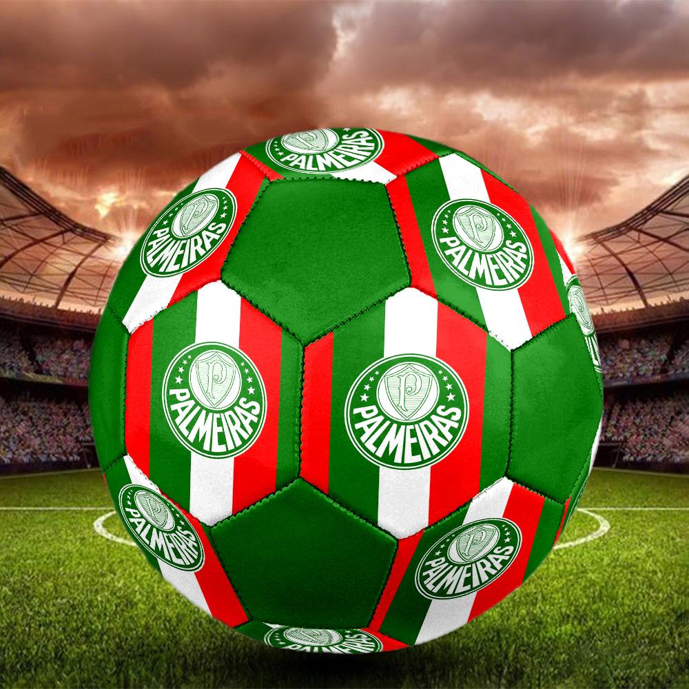 Palmeiras Indoor Soccer Ball Colorful All Ages Size 5 Machine Stitched PVC Competition Ready Durable High-Bounce