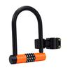 Bicycle Lock Weather Proof Silicone Coated Anti Theft Four Digit Combination Bike U Lock with Steel Cable Zinc Alloy