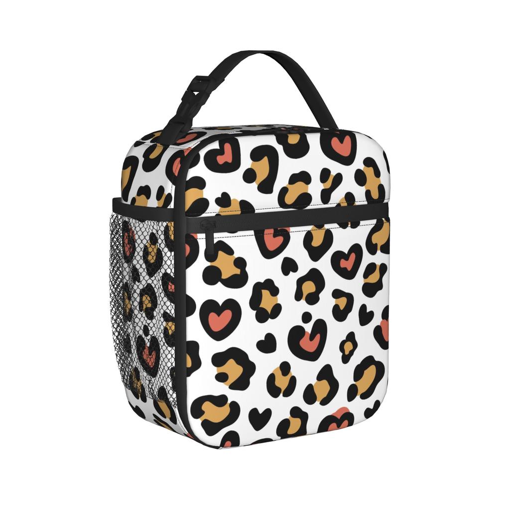 Animal Print Leopard Thermal Insulated Lunch Bags for Office Reusable Bento Box Thermal Cooler Lunch Boxes