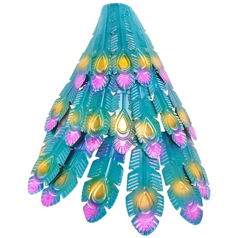 

-FQYL 1 Piece Multicolor Metallic Peacock Statue Outdoor Garden, Patio, Deck, Porch-Yard Art Decoration Metal NONE