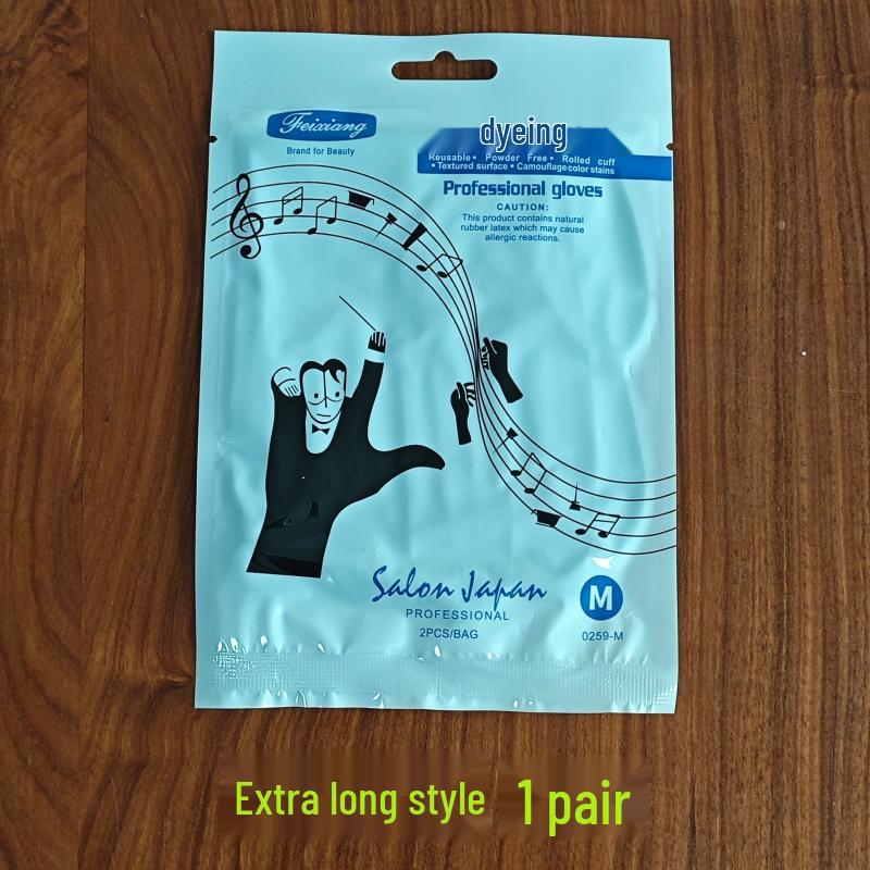 Professional Waterproof Non-Slip Black Hairdressing Gloves - Thickened for Perming, Coloring, Washing, and Massage