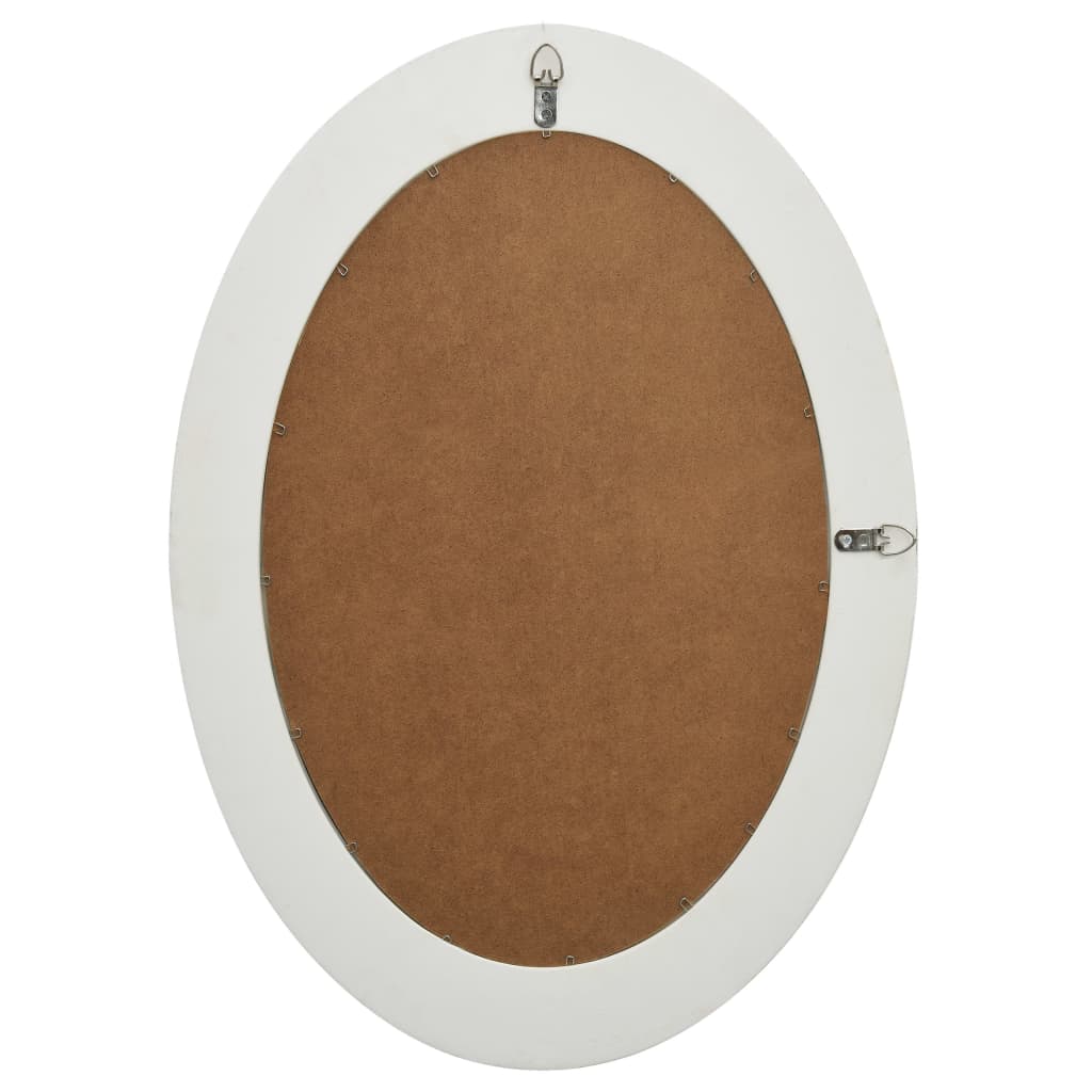 Baroque Style Wall Mirror 50 x 70 cm White