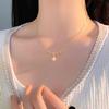 Pearl Leaf Zircon Necklace Temperament Light Luxury New Year New Clavicle Chain Women's Accessories