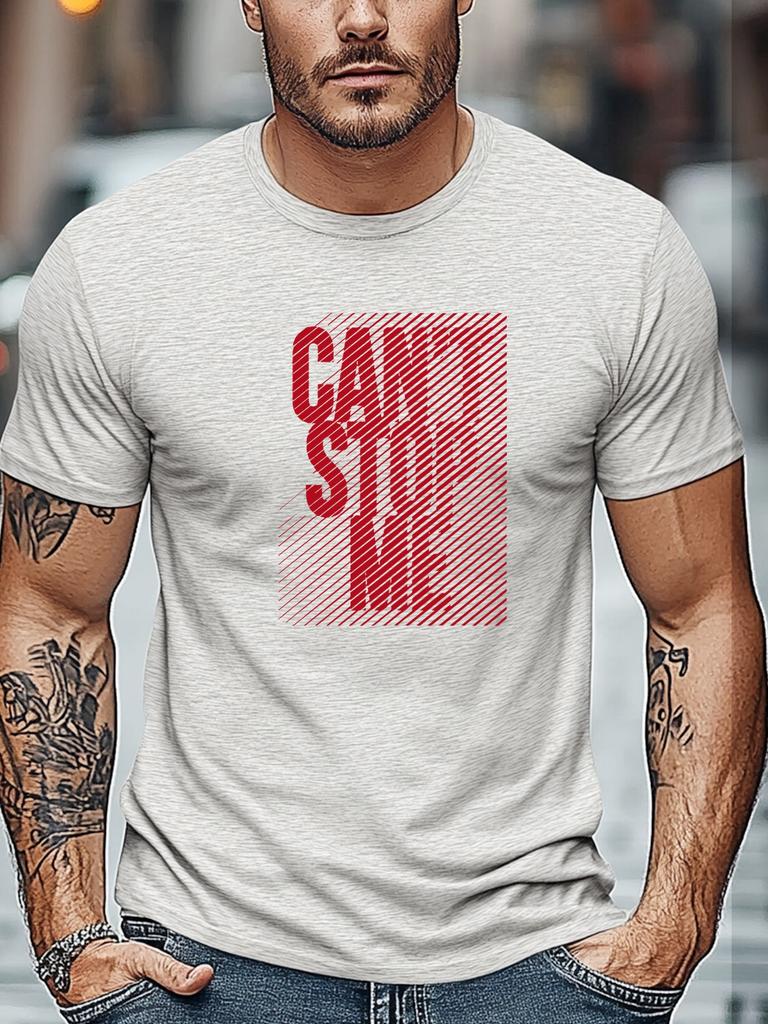 Mens tshirts100 Cotton CANT STOP ME Graphic Summer Soft Round Neck Casual Breathable Tee Daily Wear Tops