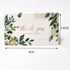 Green Leaf Thank You Card with Pink Packaging - Coated Paper Gift Card