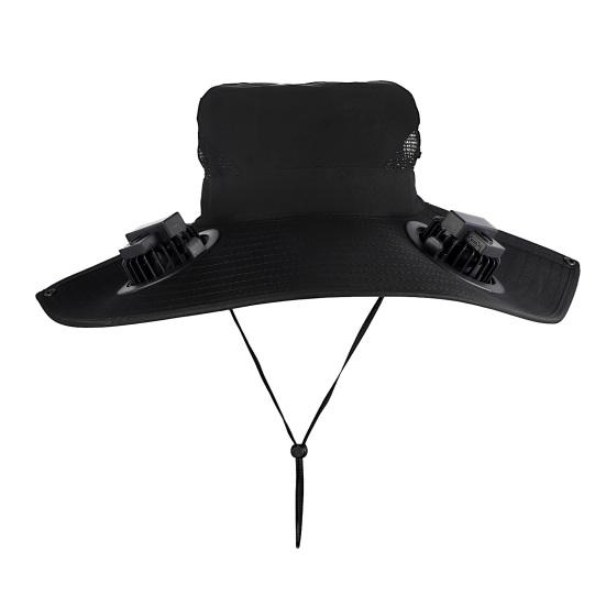 Sun Hat Unisex Ventilated Bucket Hat with Built-in Battery Panel Adjustable
