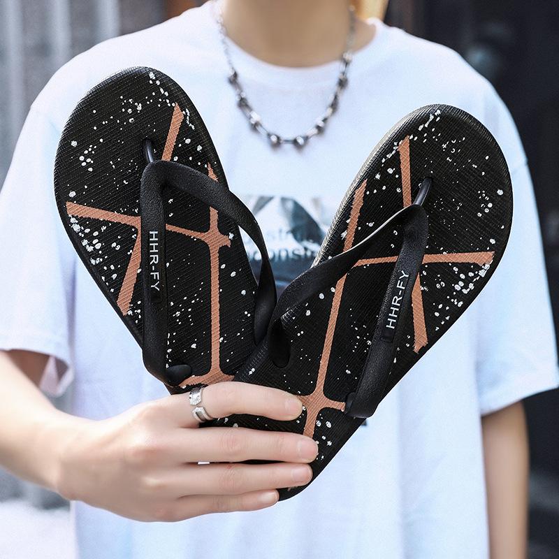 Zehentrenner Herren rutschfest Sommer Oberbekleidung Strand verschleißfest Mode personalisiert weiche Sohle Herren Outdoor Freizeit Klemmsandalen Tide