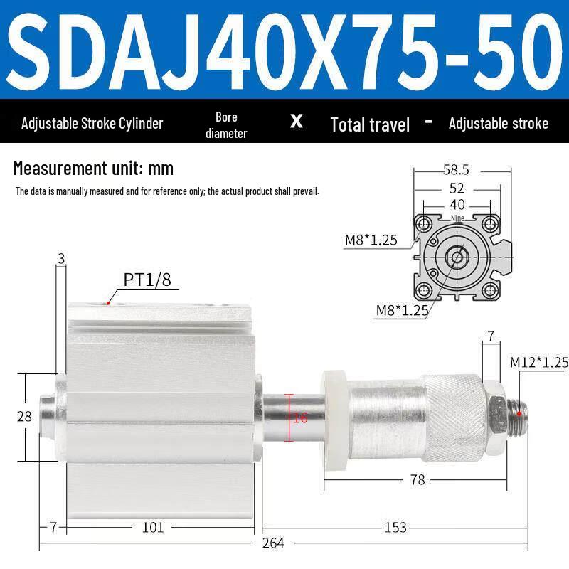 

Aokewen SDAJ Slim Adjustable Air Cylinder