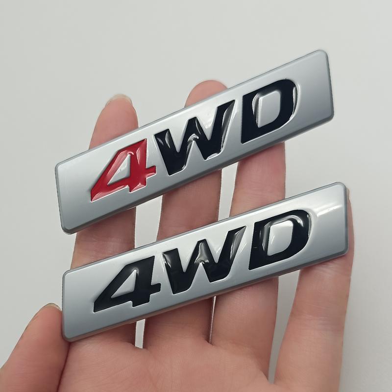 3D Metal Logo 4WD Emblem Car Fender Size Badge Car Trunk Decals 4WD Sticker Accessories car sticker emblem