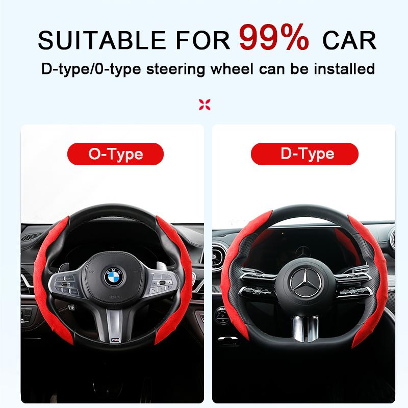 38cm Steering Wheel Cover Deer Fluff 15inch Non-Slip Steering Wheel Booster Cover Auto Car Accessories Cubre Volante