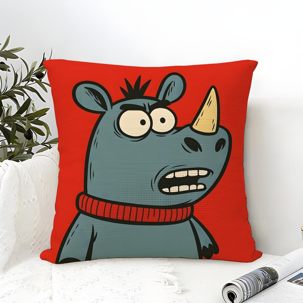 Funny And Quirky Party Animals Pillow Case Cotton Linen Fabric Square Zipper Pillowcase Home Decorative Living Room