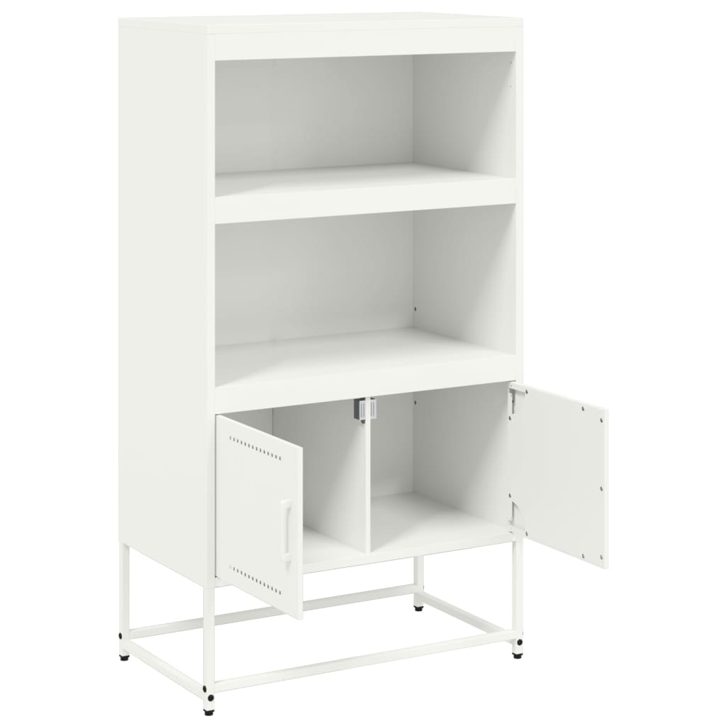 Highboard White 68.5 X 38.5 X 123.5 Cm Steel