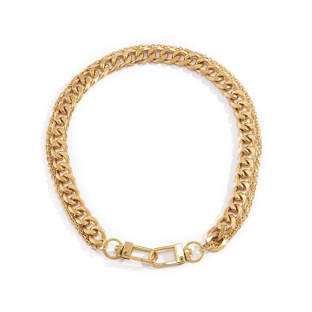 Ingemark Punk Simple Geometry Thick Chokers Necklace Women Trend Gold Color Metal Chunky Neck Chain Hip-Hop Steampunk Jewelry