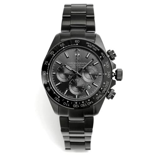 

[HYAKUICHI 101] Мужские часы-хронограф Hyakuichi Diver s Chronograph Watch, водонепроницаемость 20 АТМ, кварцевый керамический безель с указателем даты IP-BBB, полностью черные