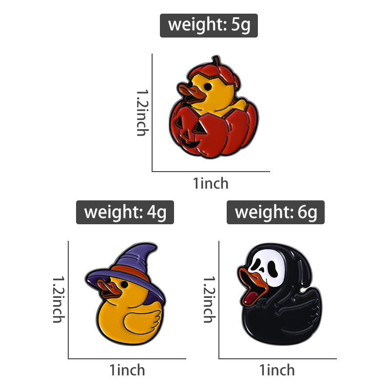Halloween Duck Enamel Pins Custom Skeleton Witch Brooches Lapel Badges Clothes Punk Animal Jewelry Gift for Friends