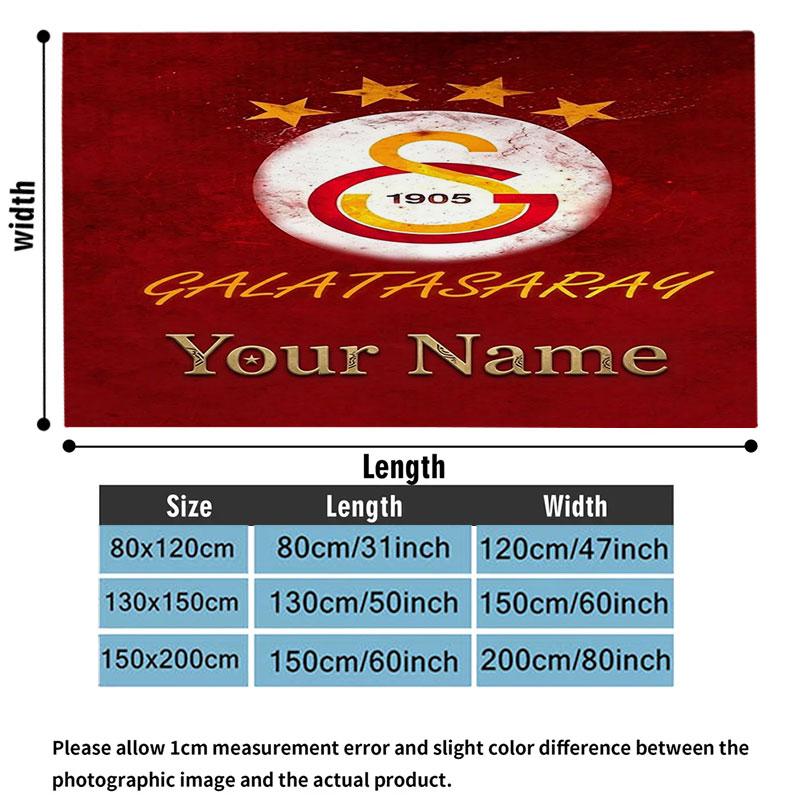 1PC Galatasaray S Custom Name Patterned Flannel Blanket Suitable For All Seasons for Home Decor Warmth and Comfort Gifts Holiday Present