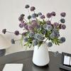 Flor Artificial Pompon Mum Yousheng, 5 Cabeças de Mini Crisântemos Artificiais em Bola, Haste de Flor Falsa Pequena para Enchimento de Vaso, Buquê DIY, Centro de Mesa de Outono,