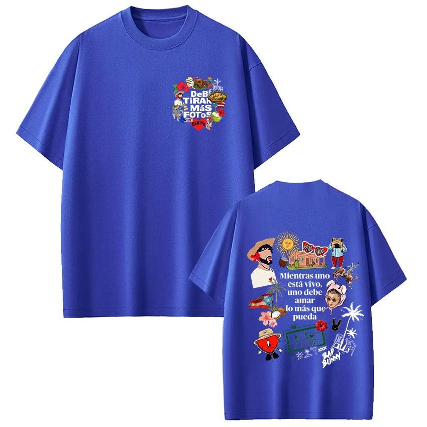 Summer Bad Bunny Rapper T-Shirt Men Women Fashion Casual Cotton Unisex Clothes Comfortable T Shirt Cheap Clothing Y2k Ins