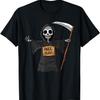 Kostenlose Umarmungen Sensenmann Halloween Party Cosplay Faules Kostüm T-Shirt