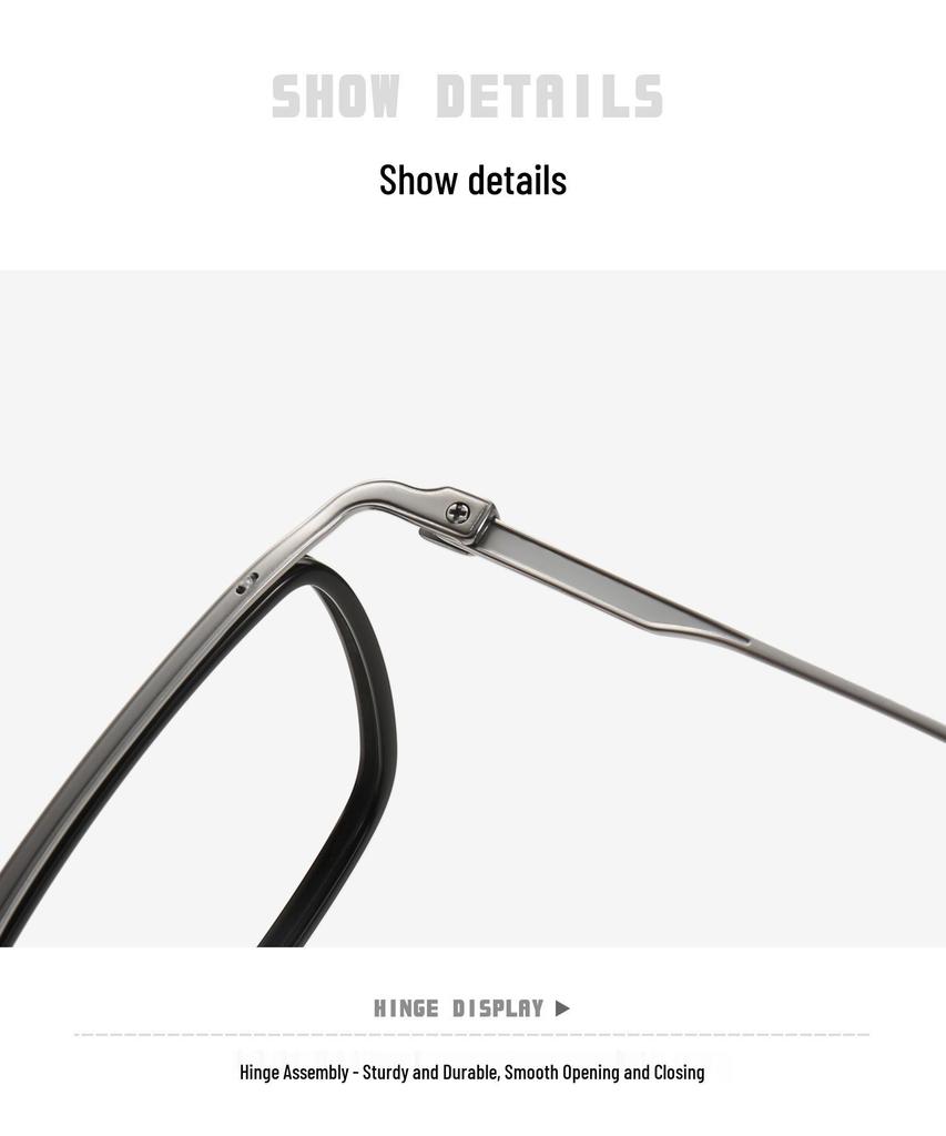 Retro Square Frame Pure Titanium Glasses for Science & Engineering - Large Frame, Myopia-Compatible