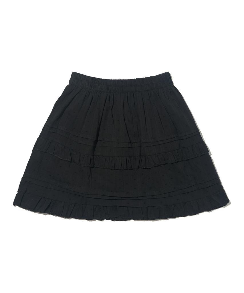 ROIDESROIS Lace Tiered Mini Skirt (Black)