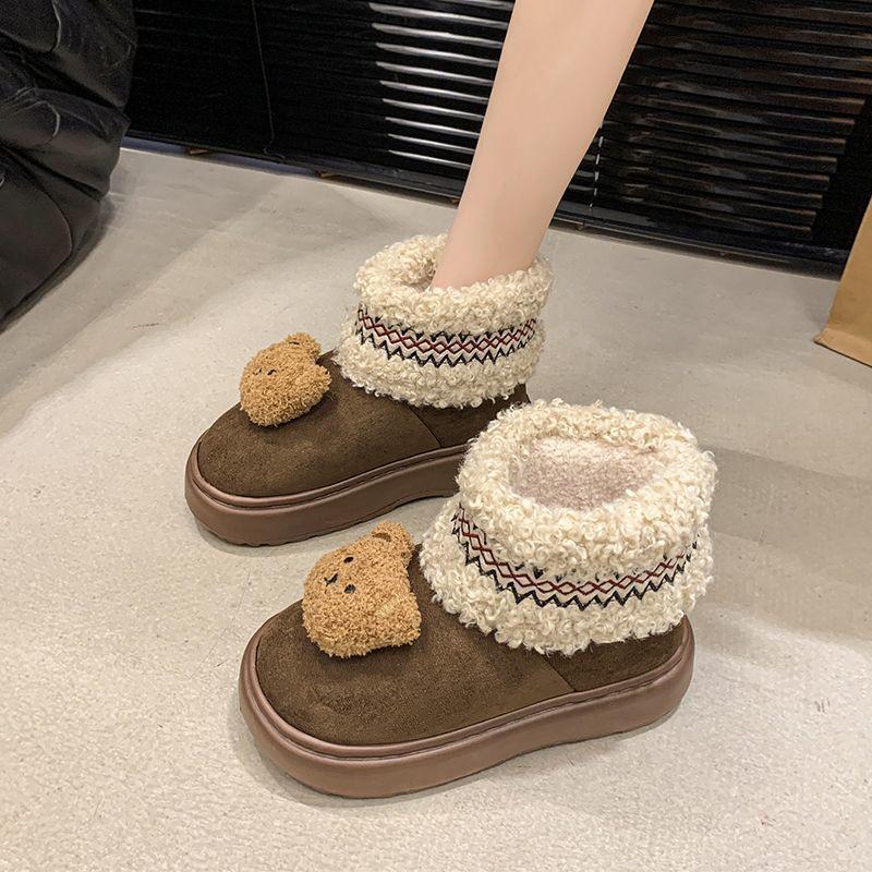 Fashion and comfortable snow boots women's seasonal non-slip velvet warm short boots children