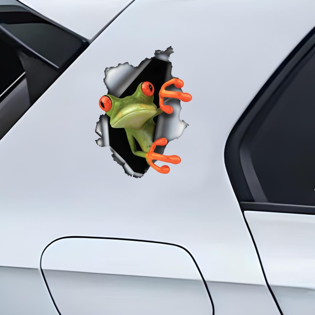 Samolepky na auto s motivem žáby, vtipné vodotěsné vinylové samolepky na motocykl, dekorativní doplňky, používané pro auto, motocykl, notebook, dodávku