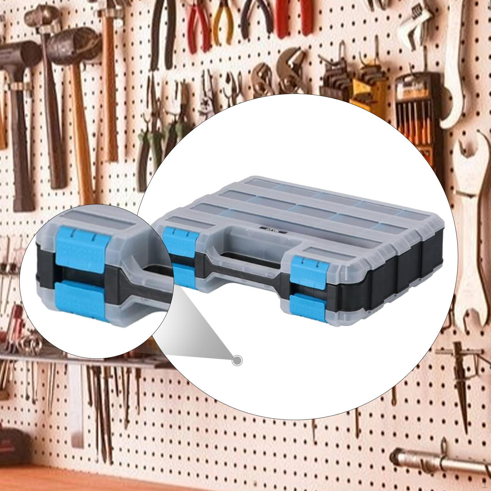 

Кейс для мелких деталей, съемные разделители, двухсторонний органайзер для инструментов, решение для хранения синий