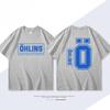 OHLINS Motorcycle Shock Absorber Modified Shortsleeved Tshirt Casual Mens and Womens Pure Cotton Clothing