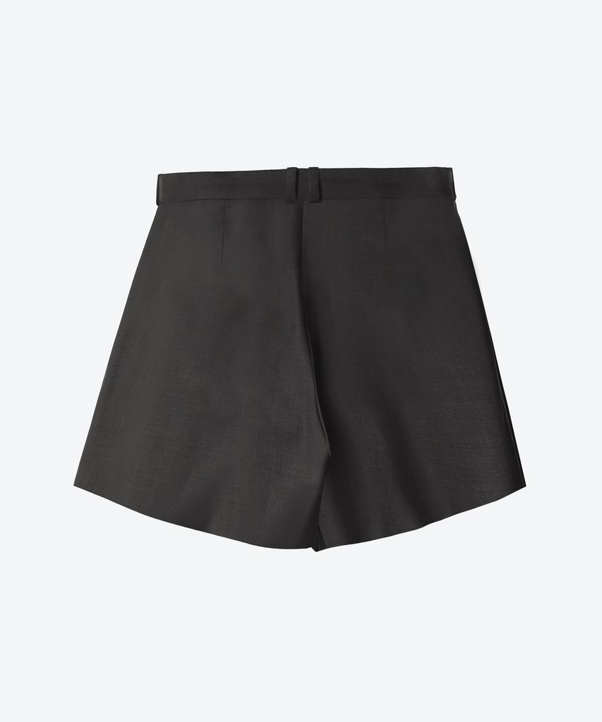 UNTAGE Wool Inverted Box Pleated Shorts (Black)_Uth-Sp11