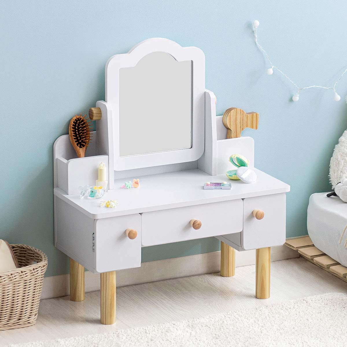 

Air Rhizome Игровой туалетный столик для макияжа, детский, белый, детский, стол, стол, игрушка, туалетный столик, melori, белый