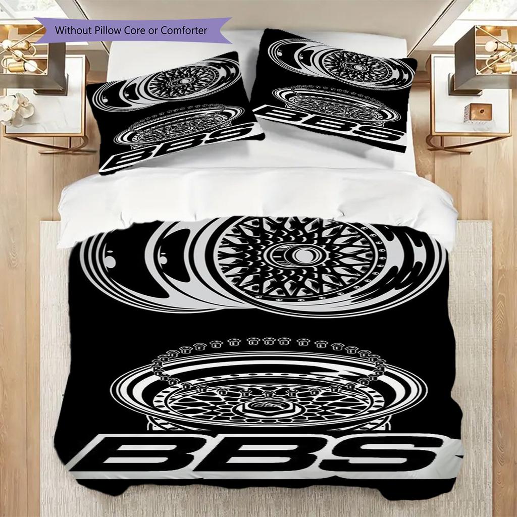 Bold Bbs Grid Bedding (1 * Duvet Cover + 2 * Pillowcase, Without Core) 2D Flat Christmas Birthday Gift Bedding Set Soft and Comfortable