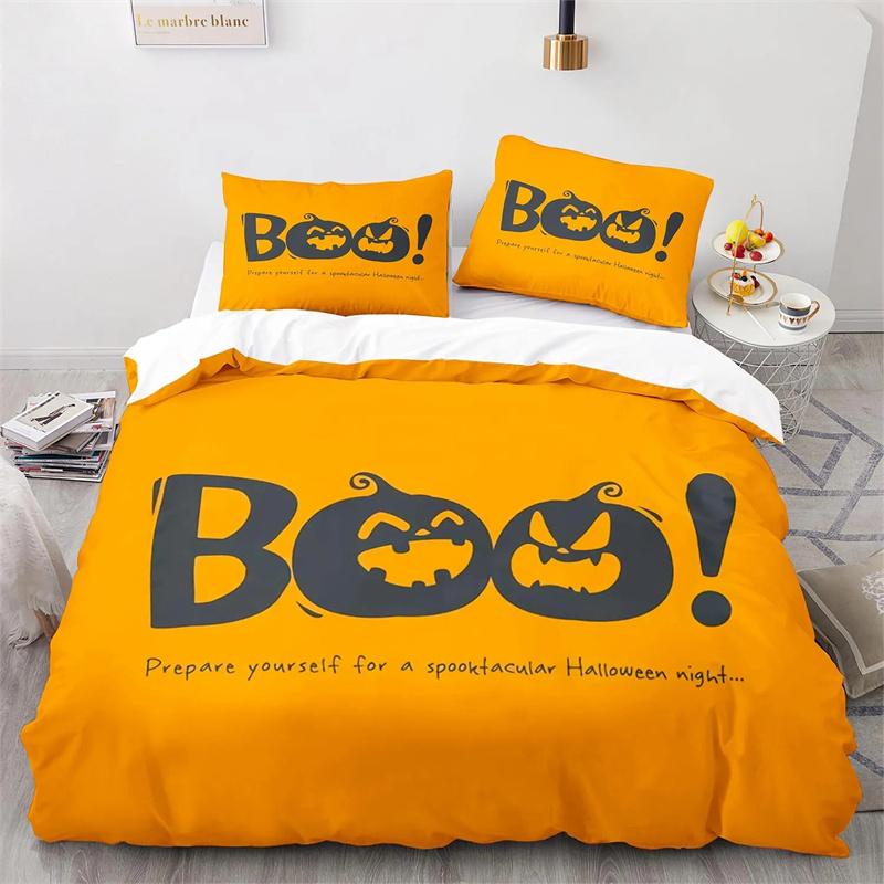 Halloween Boo Duvet Cover Cartoon Eyes for Kids Teens Adults Gift Little Monster Ghost Polyester Quilt Cover Bedroom Decoration