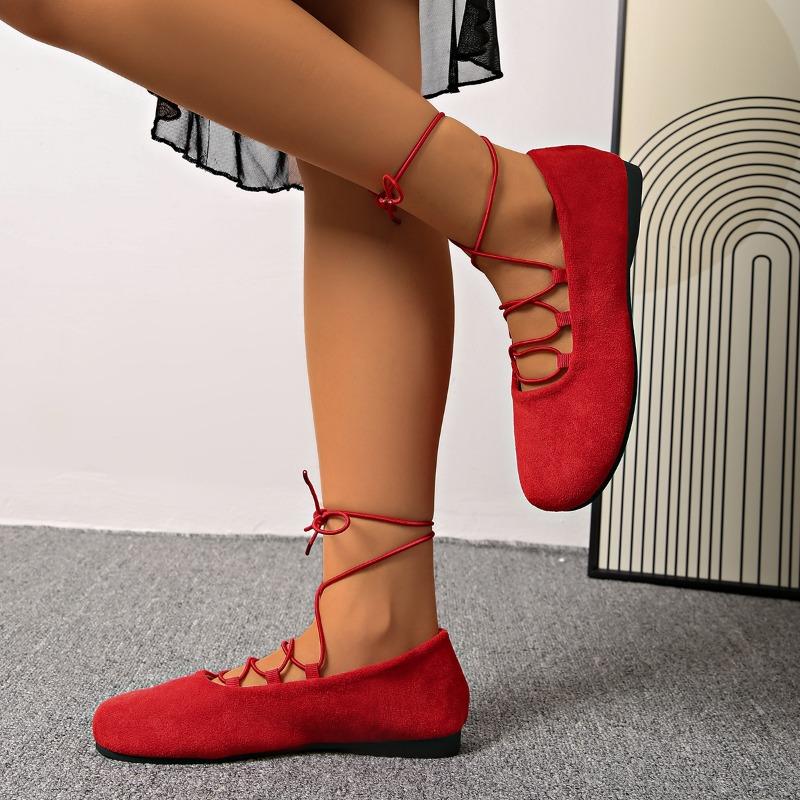 Low Heel Spring/Summer New Cross Strap Shallow Single Shoes Women's Flat Casual Single Shoes Women