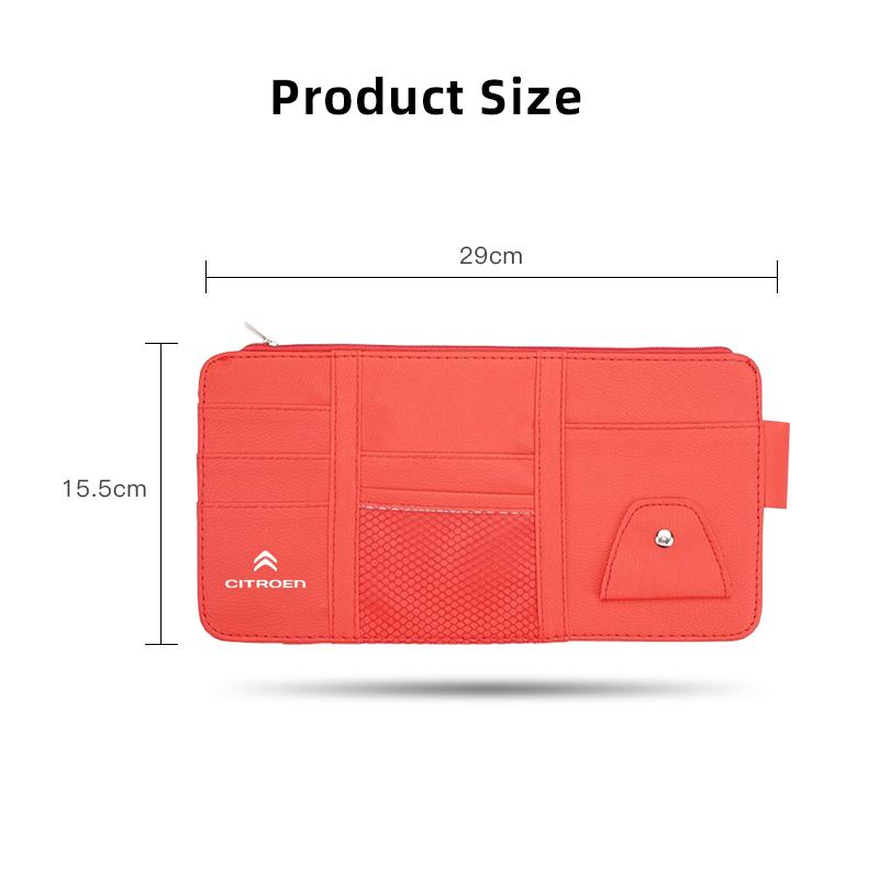 PU Leather Car Sun Visor Ticket Card Storage Bag Accessories For Citroen C1 DS3 C2 C3 Vts C4 Saxo C4L C5 C6 C8 Xsara C3-XR SEGA