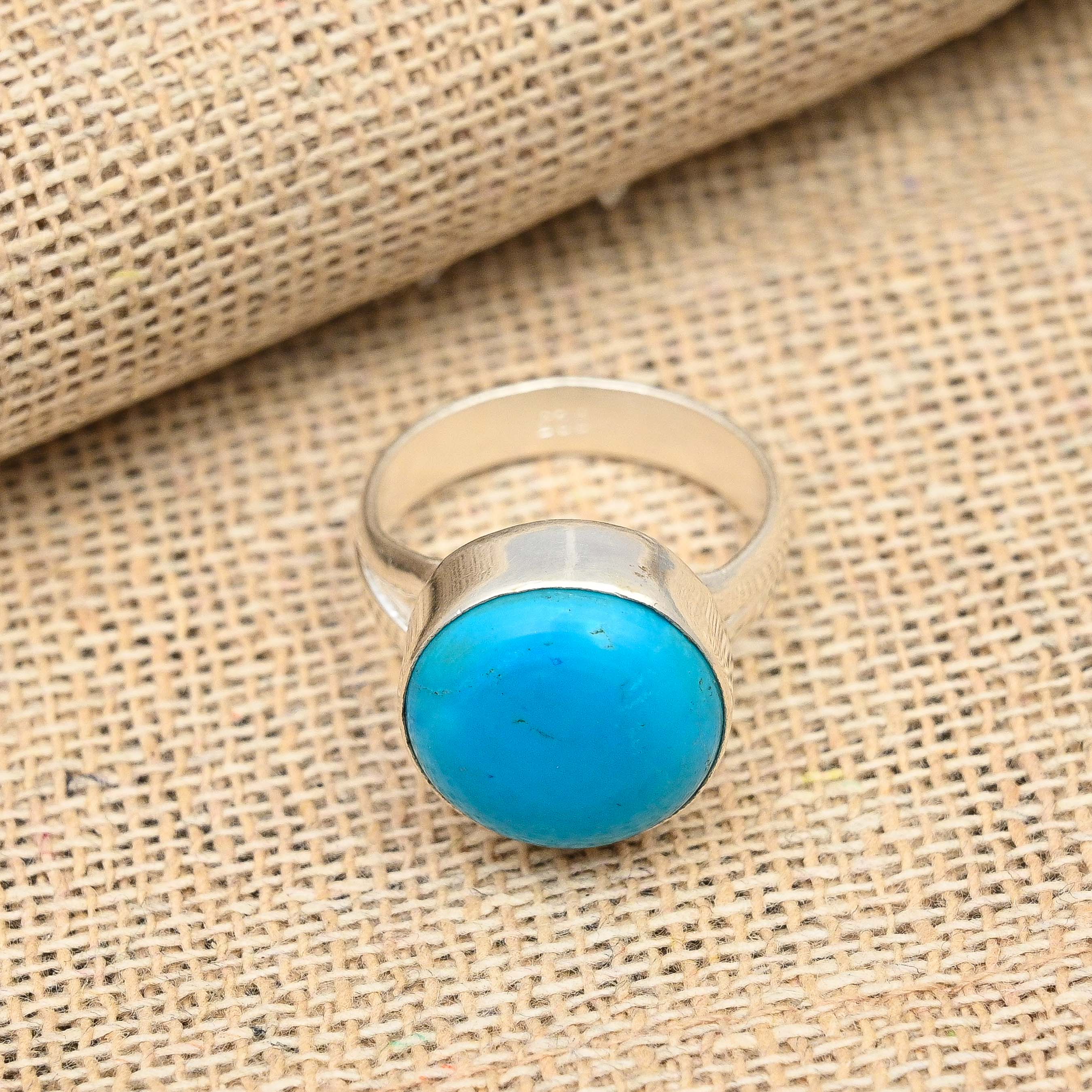 

Замечательное ювелирное кольцо ручной работы из стерлингового серебра 925 пробы с тибетским бирюзовым камнем 6.5 синий