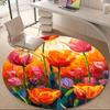 1pc Floral Vibrant Office Round Area Rug, Indoor Mat Suitable ForOffice, Under Office Chairs Bedroom Living Room Home Decor, Room Deco  D050