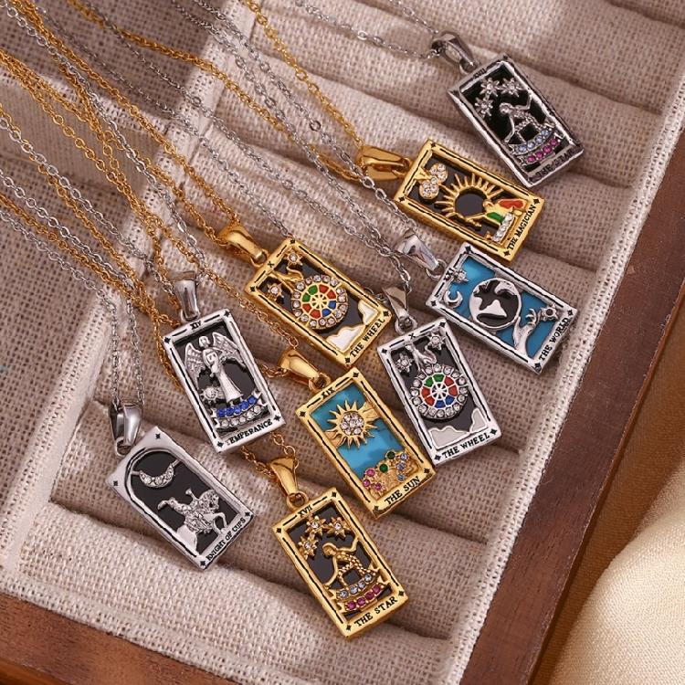 Trendy Minimalist Tarot Inspired Necklace With Creatvie Symbols And Lightweight Design For Comfortable Daily Wear