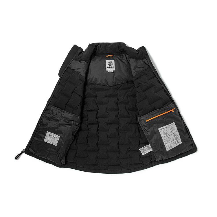 Timberland Logo Warm Collarless Down Jacket Men Jacket Black A2G9P-001