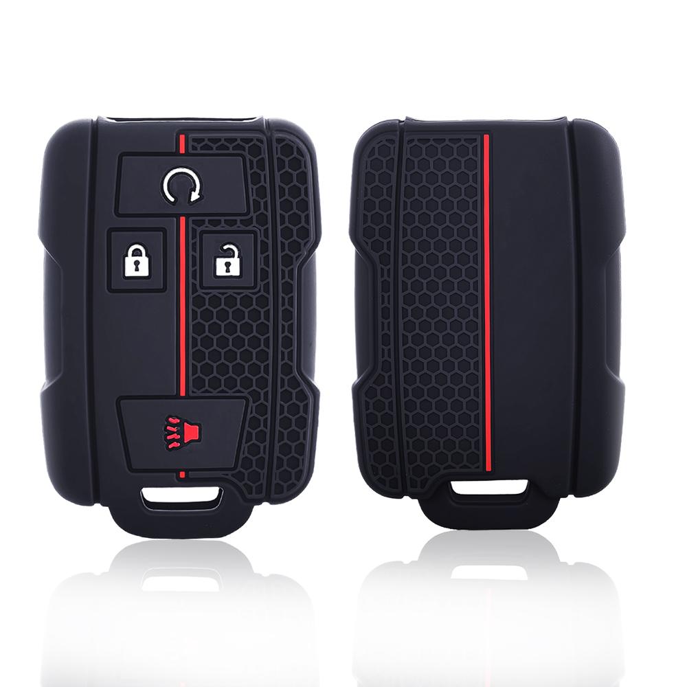 Silicone car key case for Chevrolet Colorado Silverado 1500 2500HD 3500HD GMC Yukon Sierra Canyon remote key protector