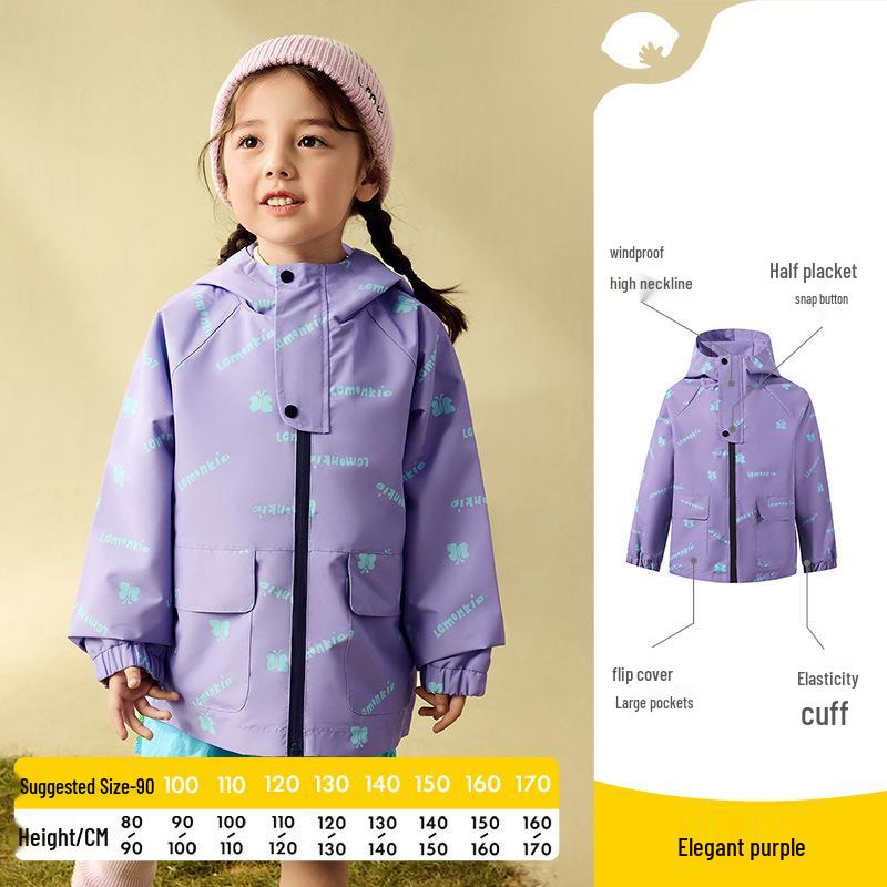 

Lemon Baby Kids Outdoor Waterproof Windbreaker Jacket - Warm, Windproof, Wear-Resistant Coat for Boys and Girls 90/48 [Height 80-90]