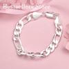 Luxury 925 Sterling Silver 8-inch 10MM Cuban Chain Bracelet for Men and Women, Wedding Accessories, Party Jewelry