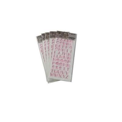 Rhinestone Alphabet Sticker - MEGACREA DIY - 55 Pieces - Pink - Creative Decoration