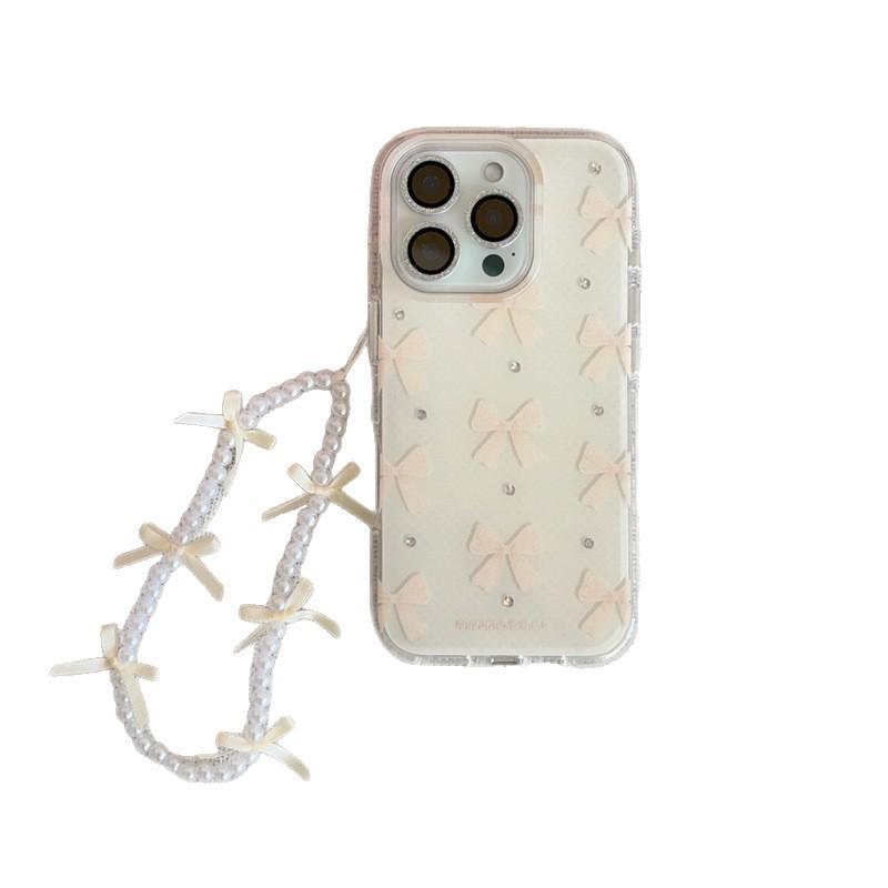 Champagne Bowknot iPhone 17 Pro Max & 16 Case - Trendy Double Layer Design