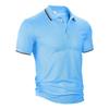 Men's short-sleeved polo shirt; loose-fitting, casual, breathable summer polo shirt with a collar and printed design