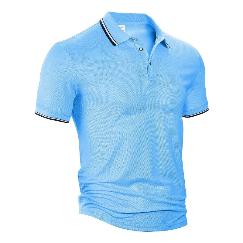 Men's short-sleeved polo shirt; loose-fitting, casual, breathable summer polo shirt with a collar and printed design