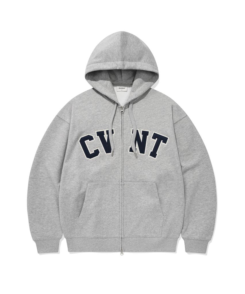 COVERNAT Cvnt Zip-Up Hoodie Melange Gray